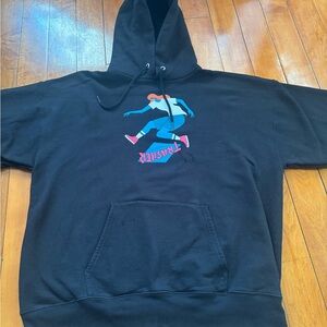 Thrasher Black Hoodie with Bold Graphic
